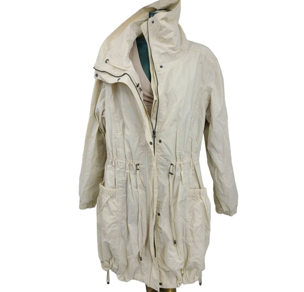 Two Danes Utility Coat Jacket Ivory White Women's Size XL Preppy Minimalist 2489